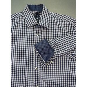 English Laundry Men's‎ M Long Sleeve Button Up Flip Cuff Shirt Geometric Print